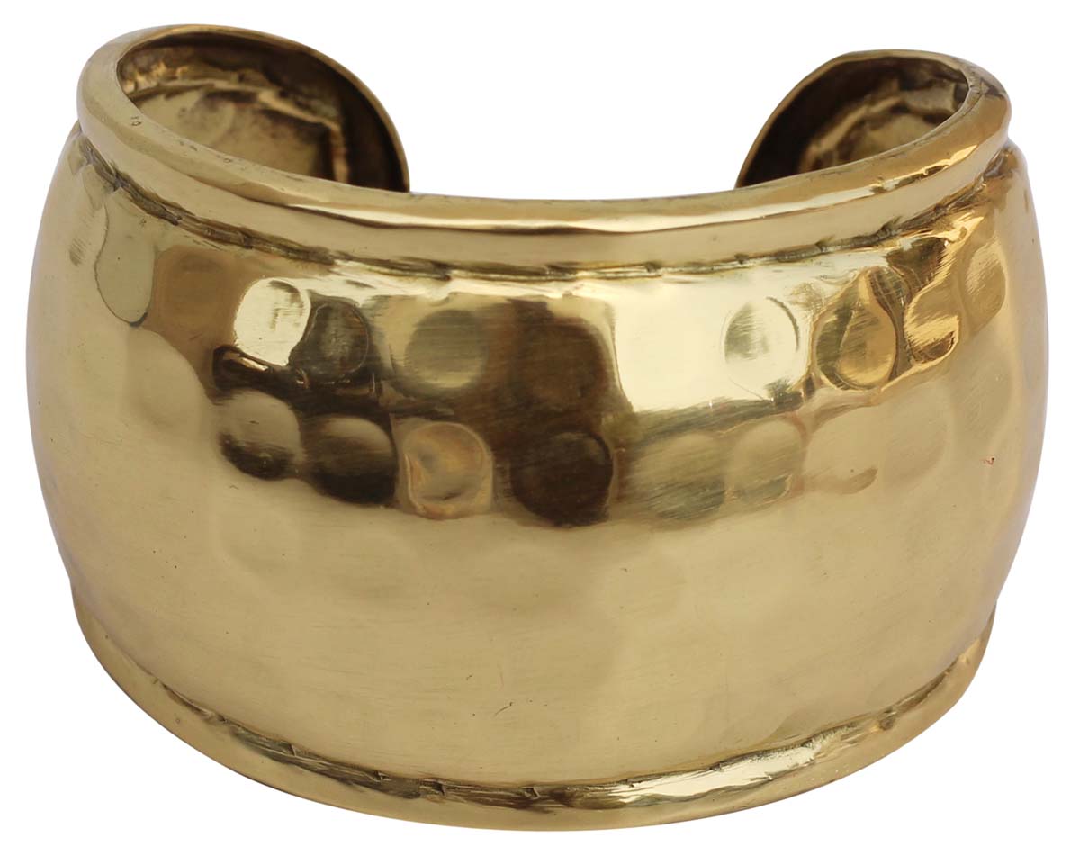 Wholesale Bracelets from India – Cuff Bracelet – Cast in Brass – Brass Polished – Hammered Effect – Bracelets in Bulk
